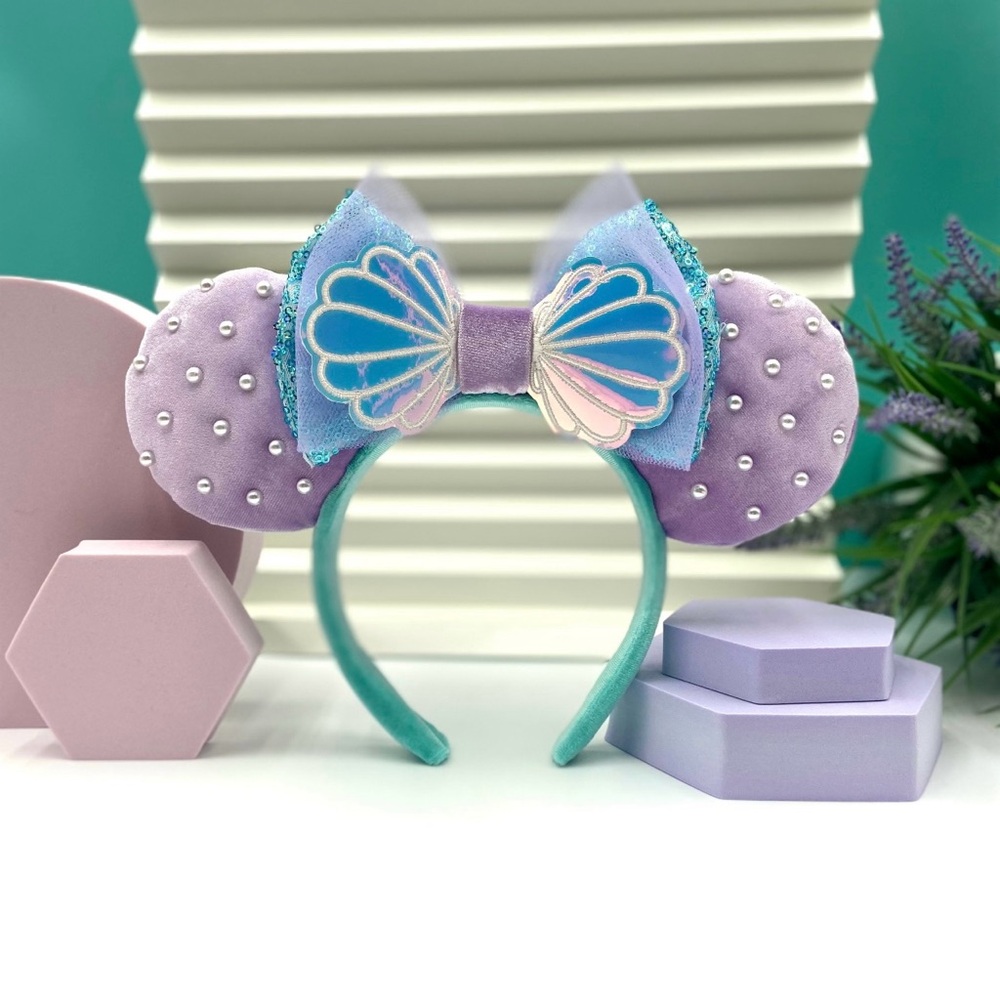 Ariel Purple and Teal Mouse Ears Headband